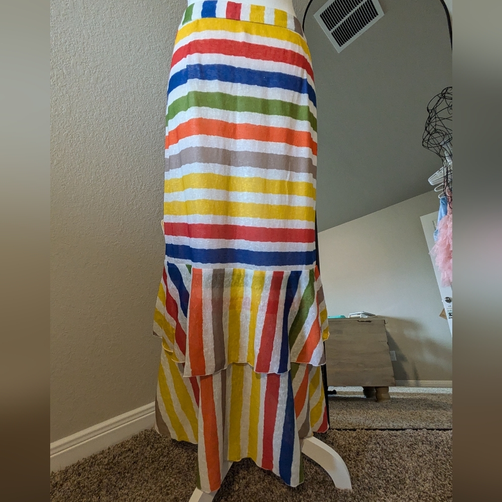 Never Worn Colorful Striped Maxi Skirt - Picture 5 of 7